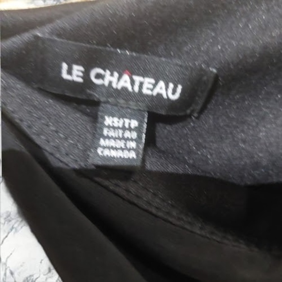 Le Chateau XS Formaal Black Dress with Rinestone 1 Shoulder Strap - Picture 3 of 9